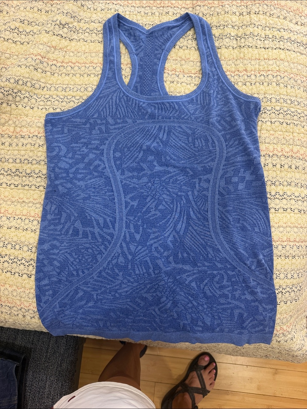 lululemon athletica Blue Textured swiftly tech Racerback Tank